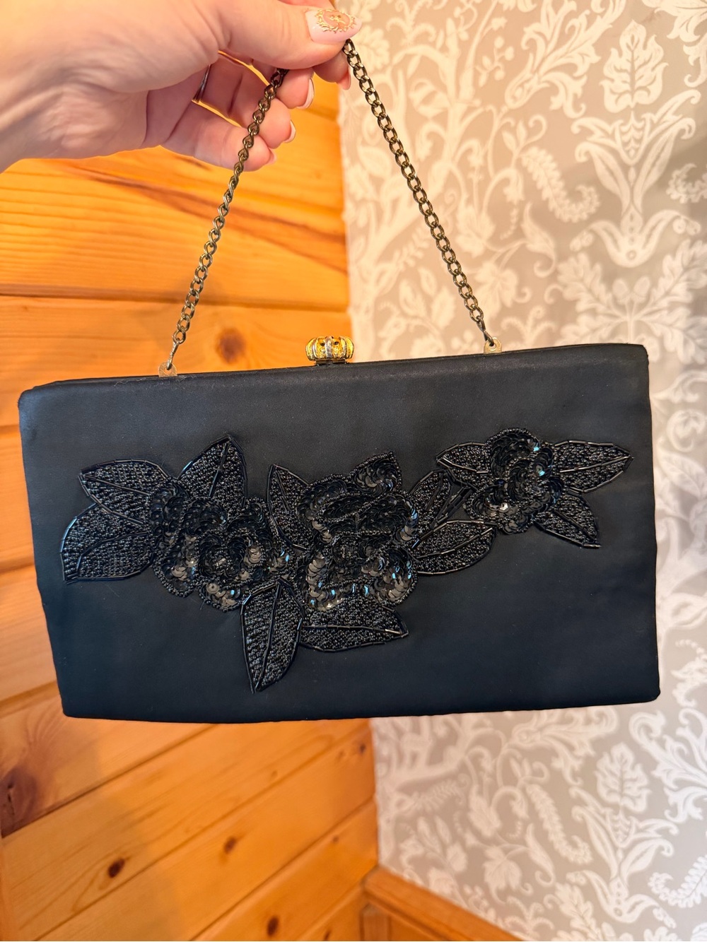 Behrman Paterson Made in USA After Five Edition Evening Bag Beading Rhinestone